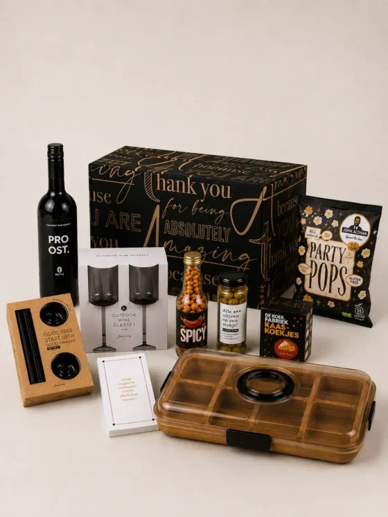 Luxe kerstpakket met snackbox