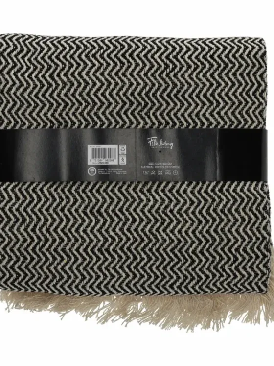 Plaid Visgraat Zwart - Recycled Cotton
