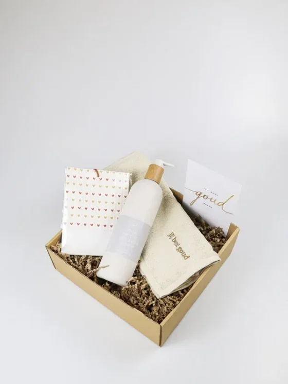 Cadeaupakket jij bent goud waard met handzeep en gastendoekje