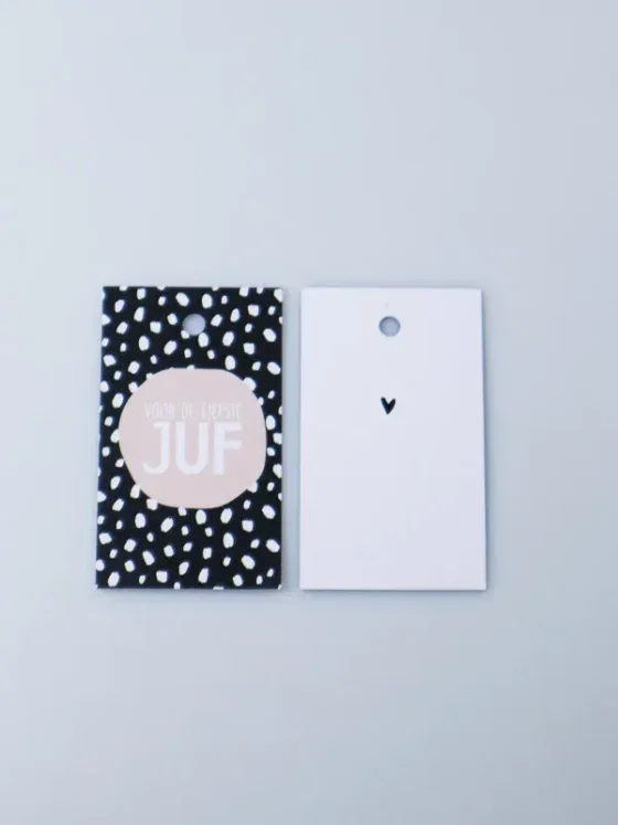 Voor de liefste juf - Cadeaulabel kaartjes set van 10