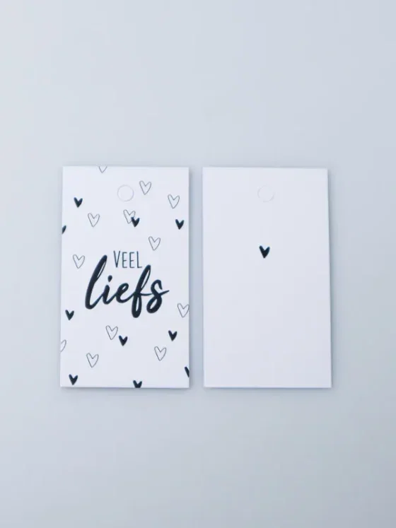 Veel liefs - Cadeaulabel kaartjes set van 10
