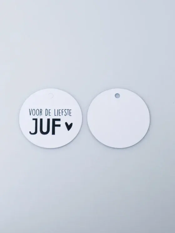 Voor de liefste juf / cirkel - Cadeaulabel kaartjes set van 10