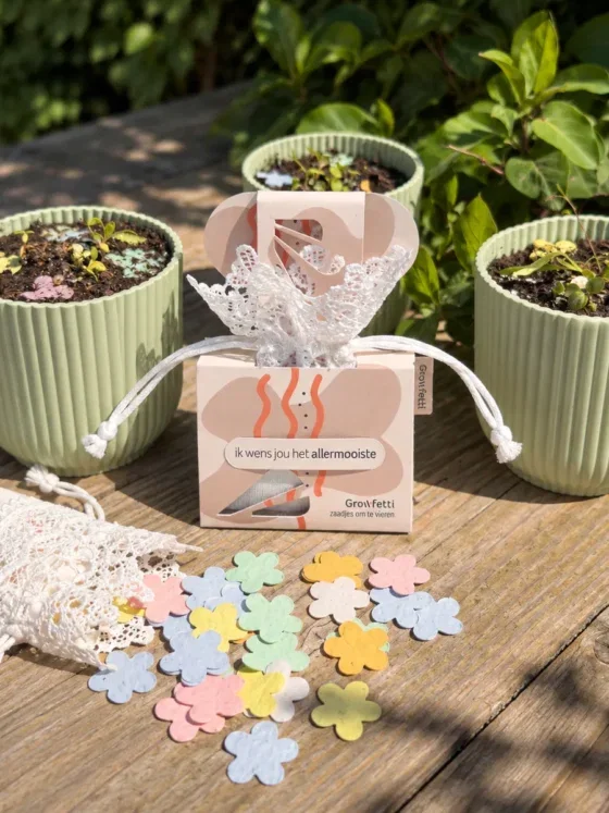 Bloemzaad confetti - ik wens jou het allermooiste