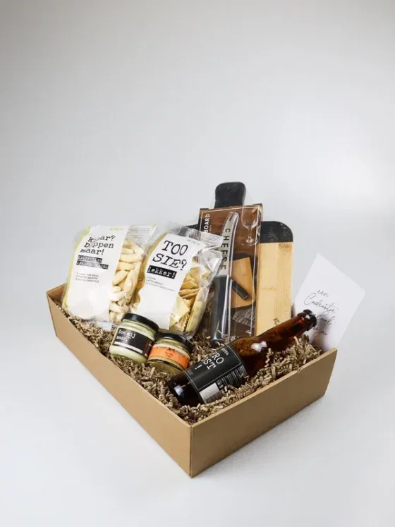 Borrel cadeaupakket met bier en dips - Gezellige borrelset