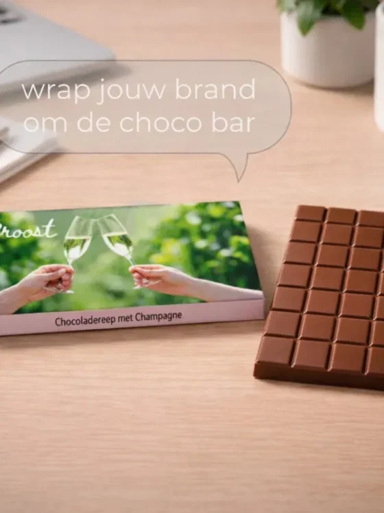 Chocolade reep - Eigen ontwerp | Melkchocolade 100g Chocolade reep - Eigen ontwerp | Melkchocolade 100g