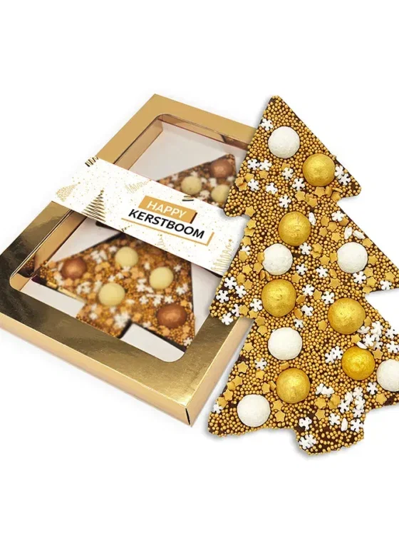 Chocolade kerstboom goud | Happy kerstboom | 190g Chocolade kerstboom goud | Happy kerstboom | 190g