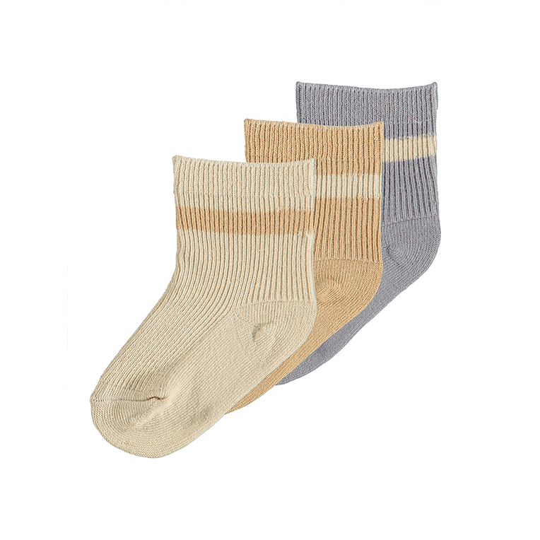 Lil'Atelier 3-pack sokjes Stripe Elove