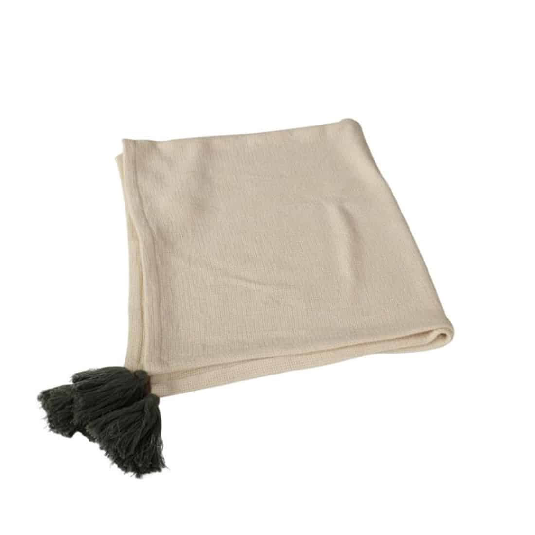 Quax Wiegdeken Naturel pompom