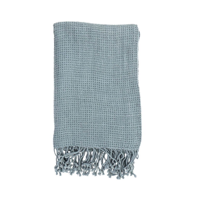 bloomingville Plaid Blauw 'Wafel' 130x170 - Afbeelding 2