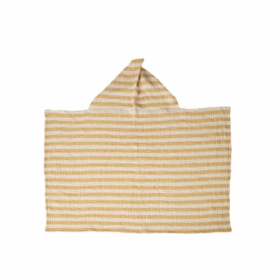 Quax Badcape Muslin Stripes-Geel