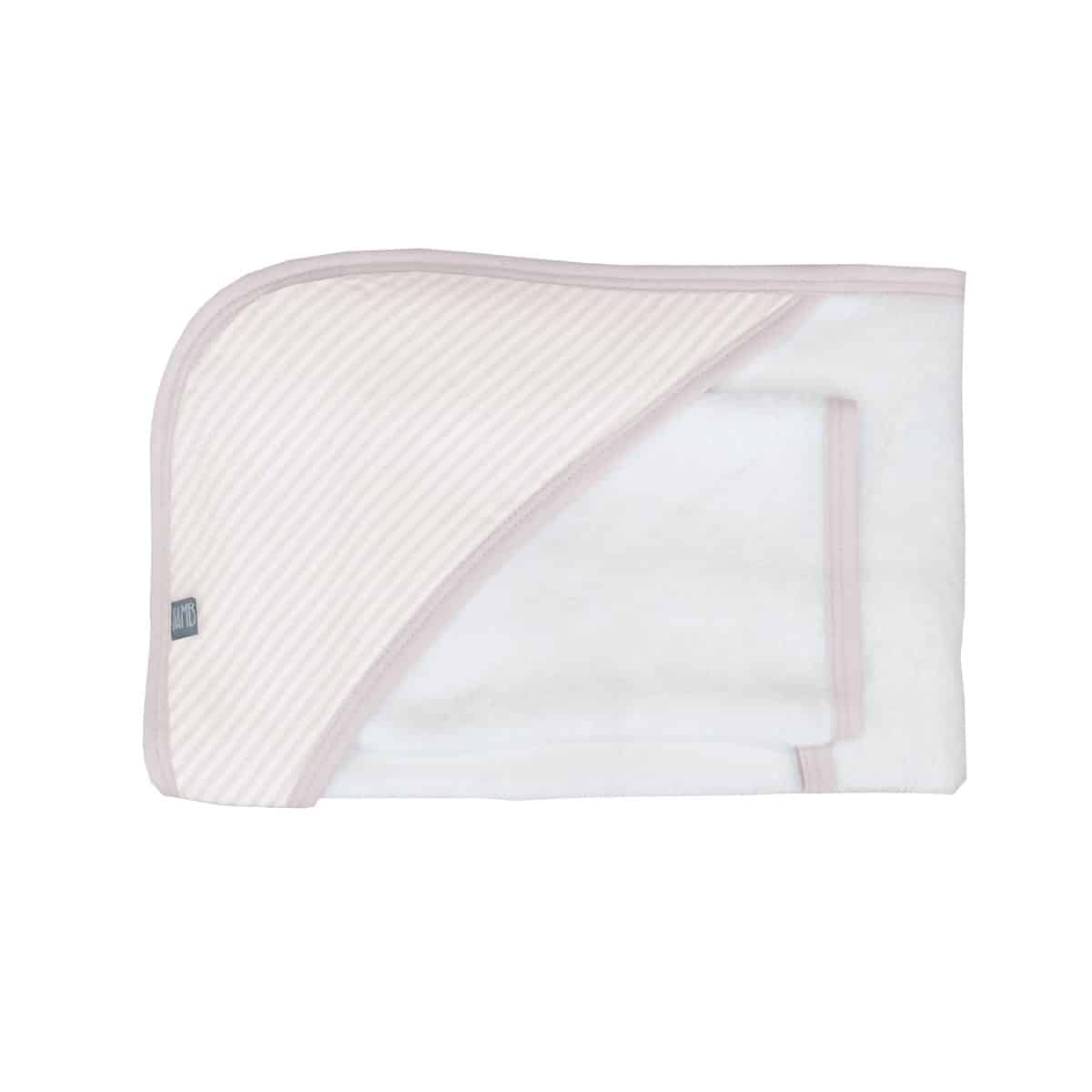 Bamboom Badcape+Washand Muslin Stripe