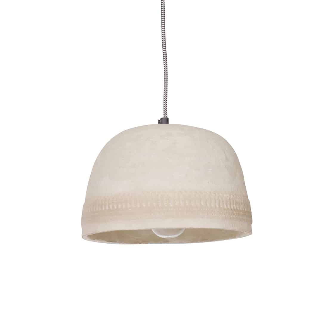 Woood hanglamp betonlook bewerkt