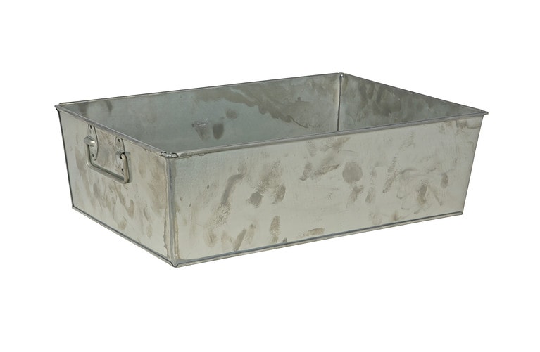 Woood Opbergbak 'Crate' Zink