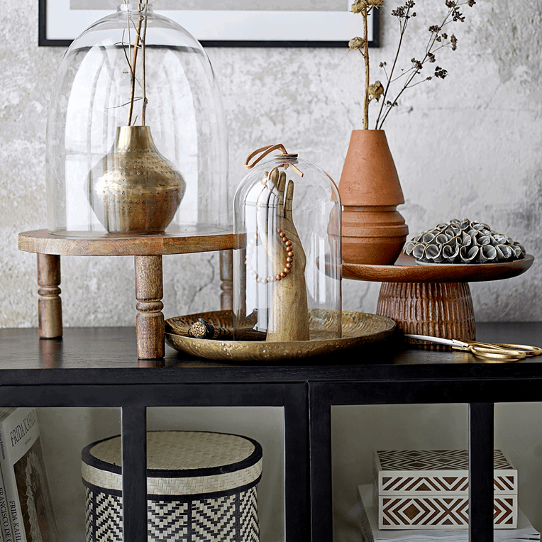 bloomingville mand met deksel palm leaf - Afbeelding 3