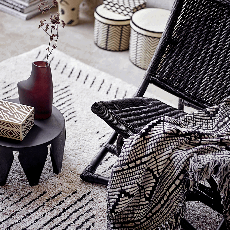 bloomingville mand met deksel palm leaf - Afbeelding 4
