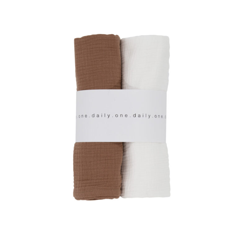 Daily one 2-pack swaddles small cacao/eggshell