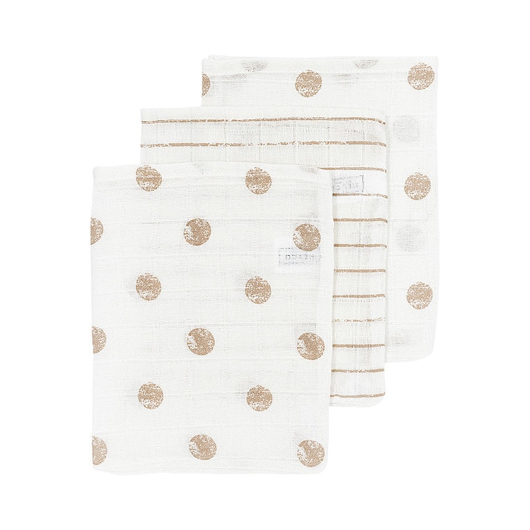 Meyco 3-pack washandjes Dot Stripe