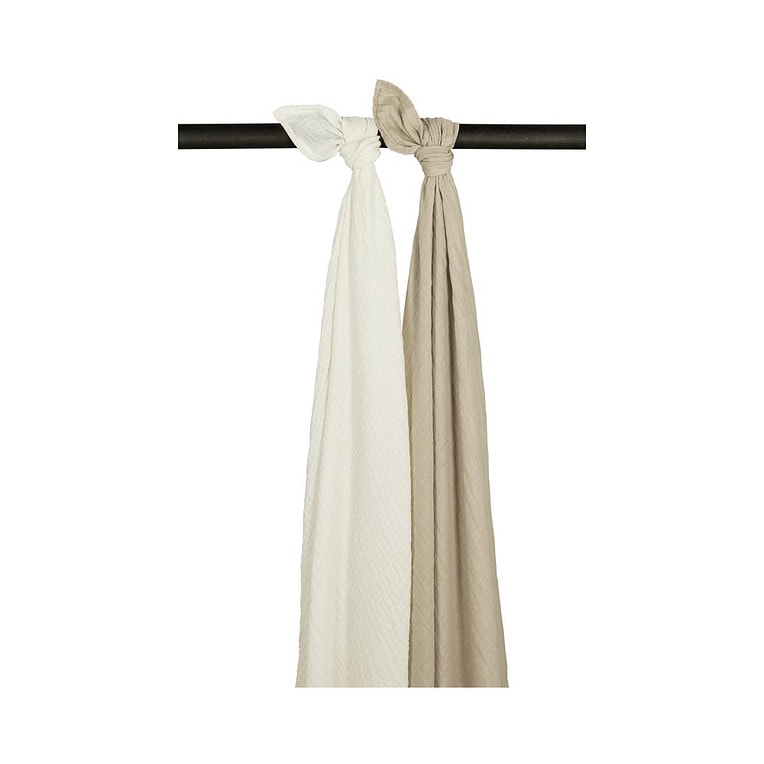 SWADDLE 2-PACK HYDROFIEL UNI - OFFWHITE/SAND - 120X120CM