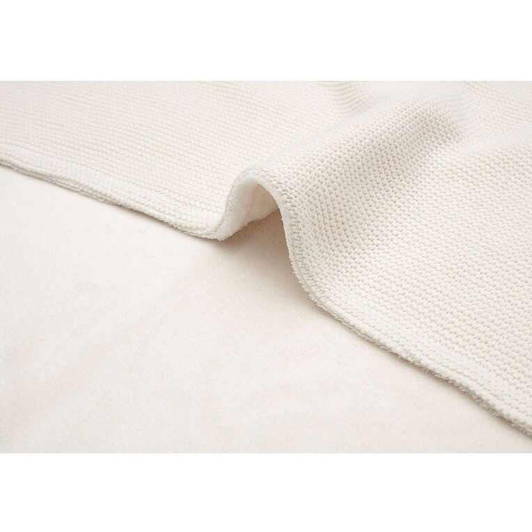 Jollein Wiegdeken basic knit fleece, ivory/coral