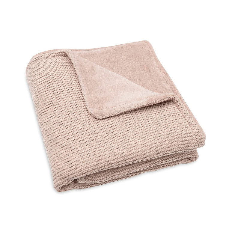 Jollein wiegdeken basic knit / fleece - Wild rose