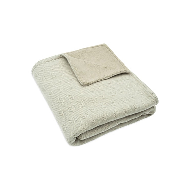 Jollein Ledikantdeken Grain Knit - Olive green/velour