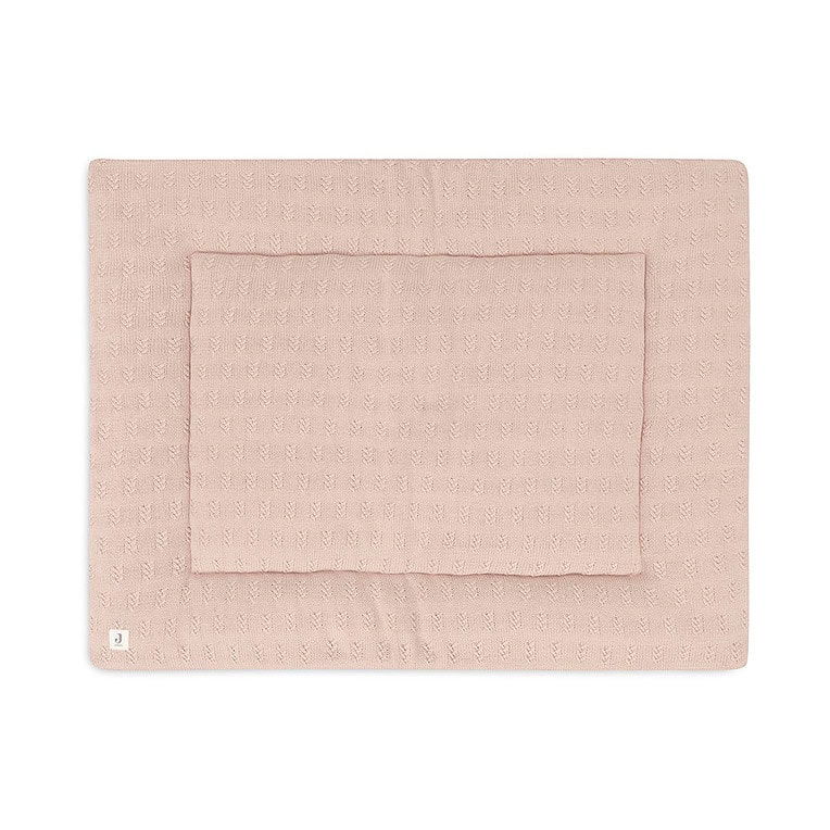 Jollein boxkleed grain knit 75x95 - Wild rose