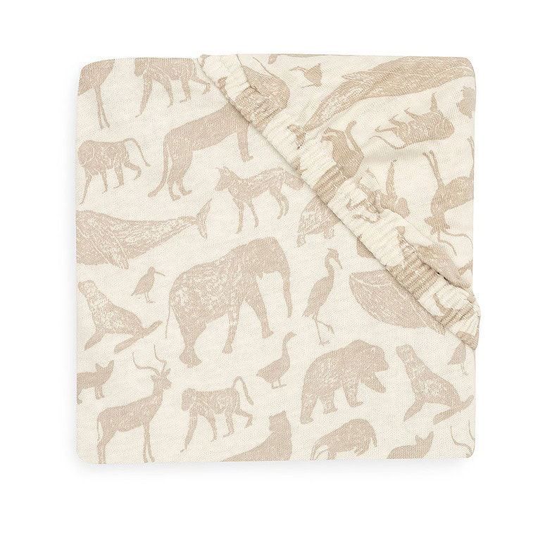 Jollein Hoeslaken wieg Animals Nougat
