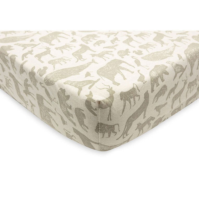 Jollein Hoeslaken wieg Animals Olive green