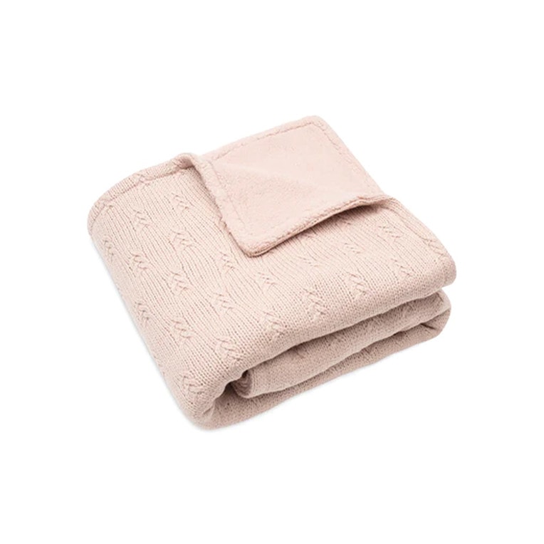 Jollein Wiegdeken Grain Knit - Wild rose/velour