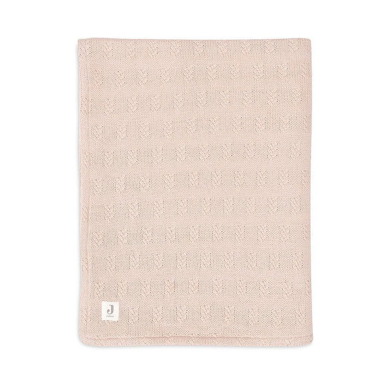 Jollein ledikantdeken grain knit / velours - Wild rose
