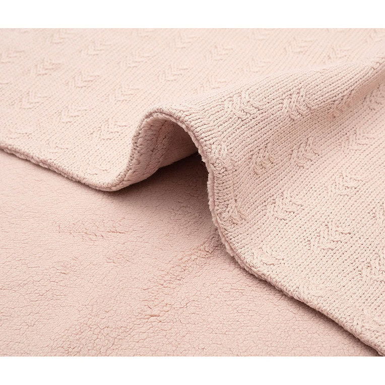 Jollein ledikantdeken grain knit / velours - Wild rose