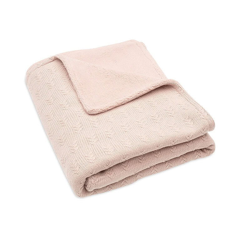 Jollein ledikantdeken grain knit / velours - Wild rose