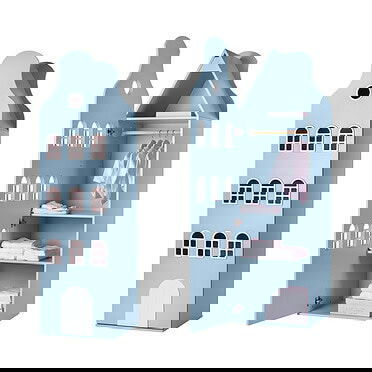 Kast van een huis klokgevelkast pastel blauw