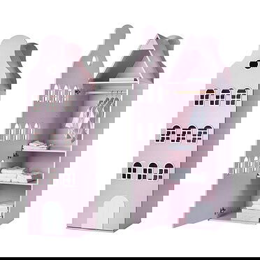 Kast van een huis - Klokgevelkast pastel Pink