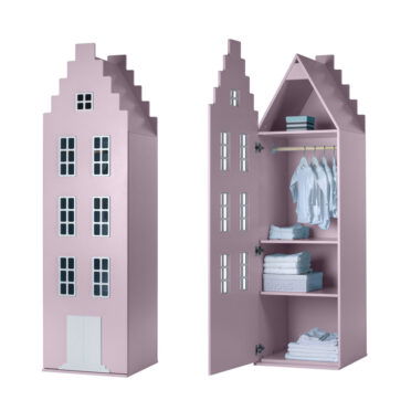 Kast van een huis trapgevelkast Pastel pink