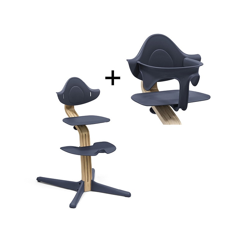 Stokke Kinderstoel Nomi Oak / Navy + Babyset