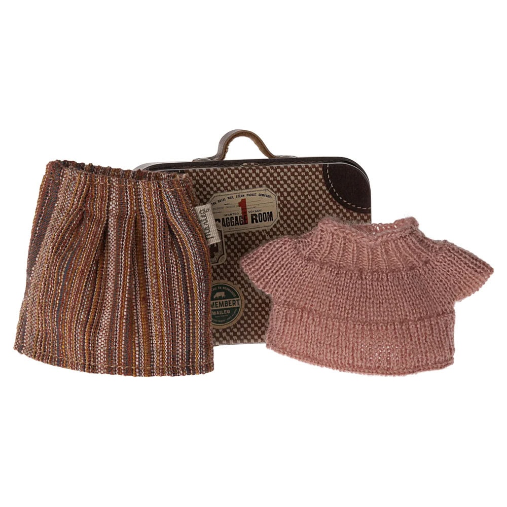 Maileg Gebreide blouse + rok koffer