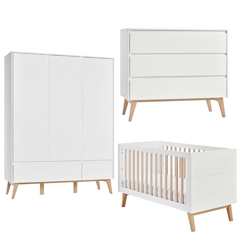 Pinio Swing doorgroei babykamer Wit 3-deurs