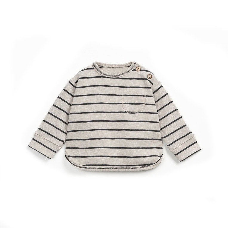 play up T-shirt streep rib flamé