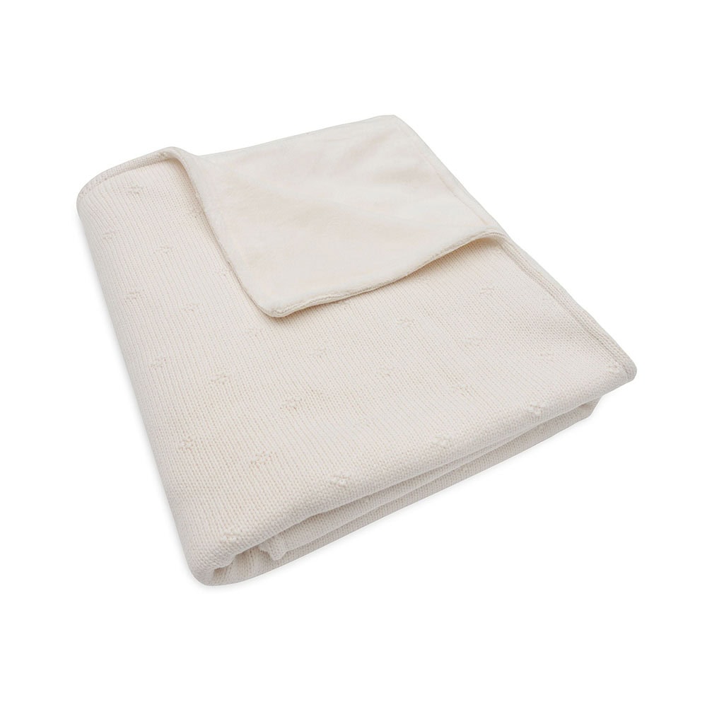 Jollein Ledikantdeken Cozy Knit - Ivory/Velvet