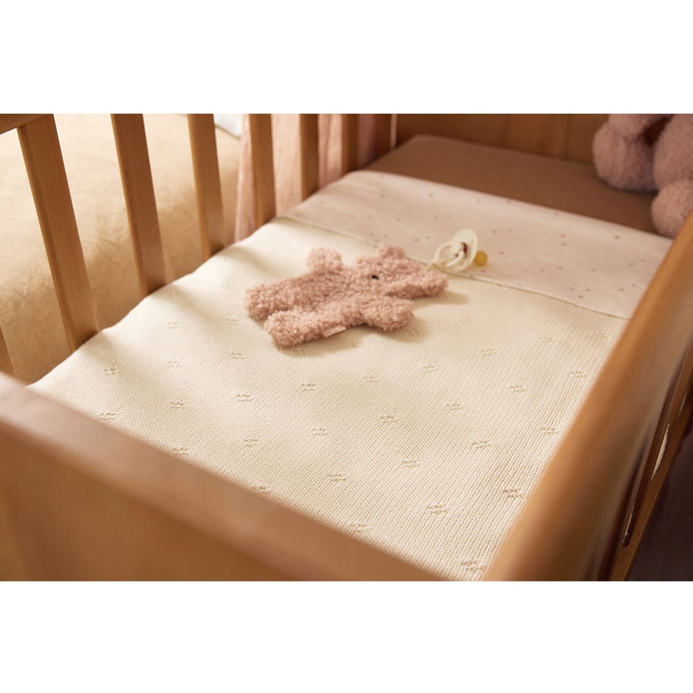 Jollein Ledikantdeken Cozy Knit - Ivory/Velvet