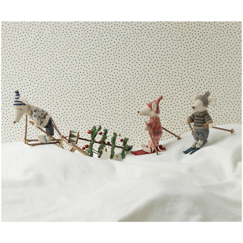 Maileg winter papa muis met skies