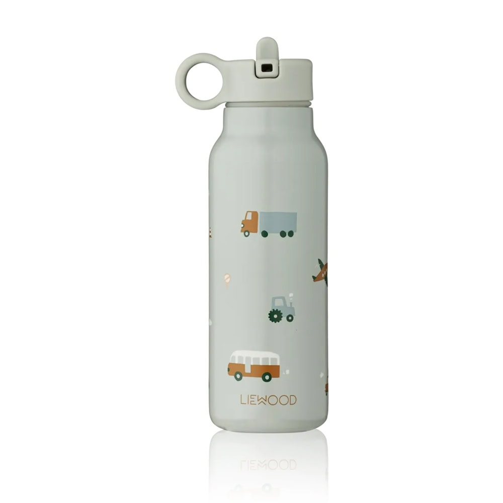 Liewood drinkfles Falk - Vehicles Dove Blue Mix