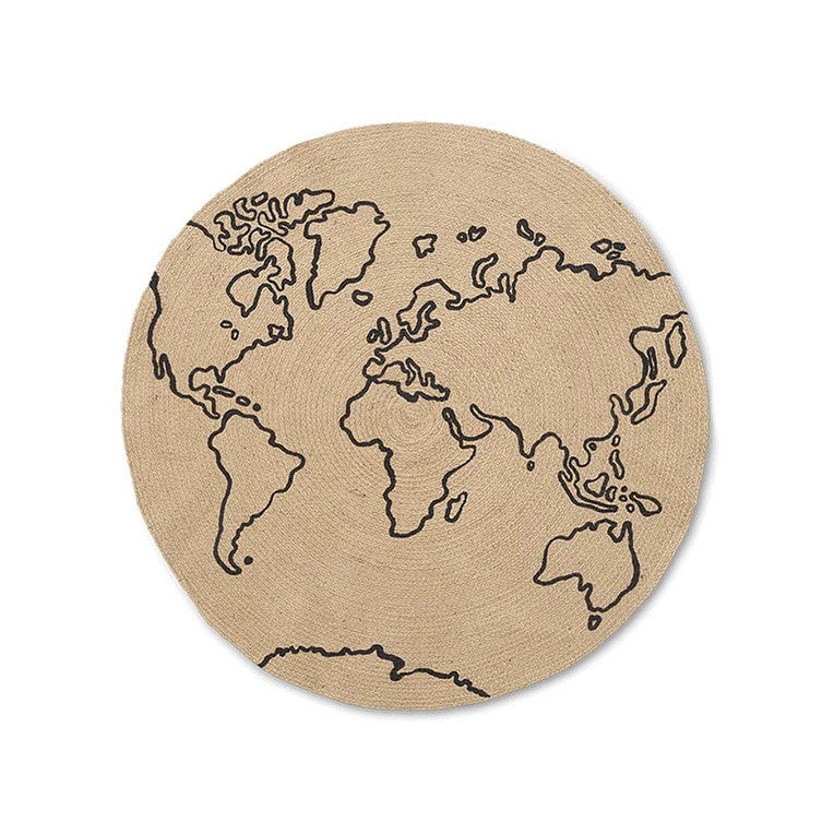 Ferm Living jute vloerkleed world