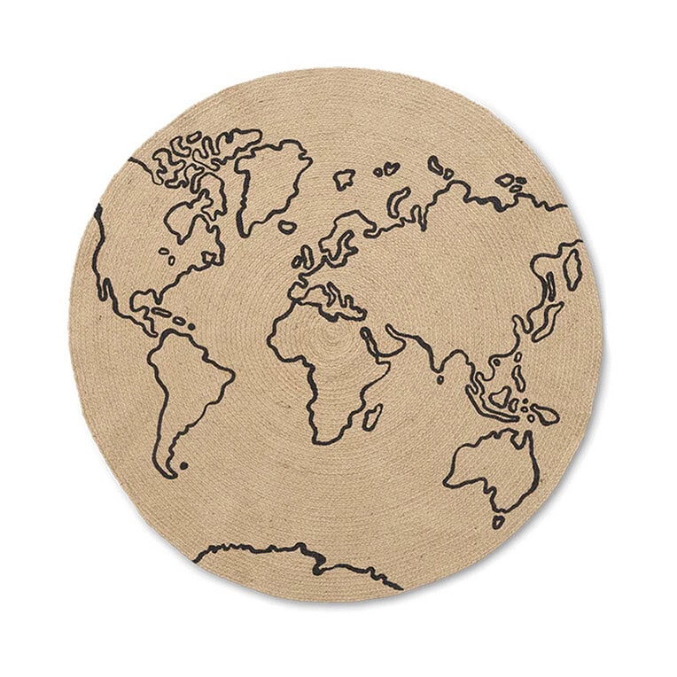 Ferm Living jute vloerkleed world