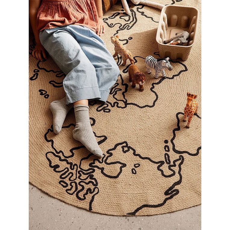 Ferm Living jute vloerkleed world