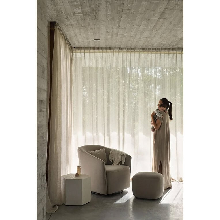 Quax Gomi Gliding & Swivel stoel - Mohair Latte