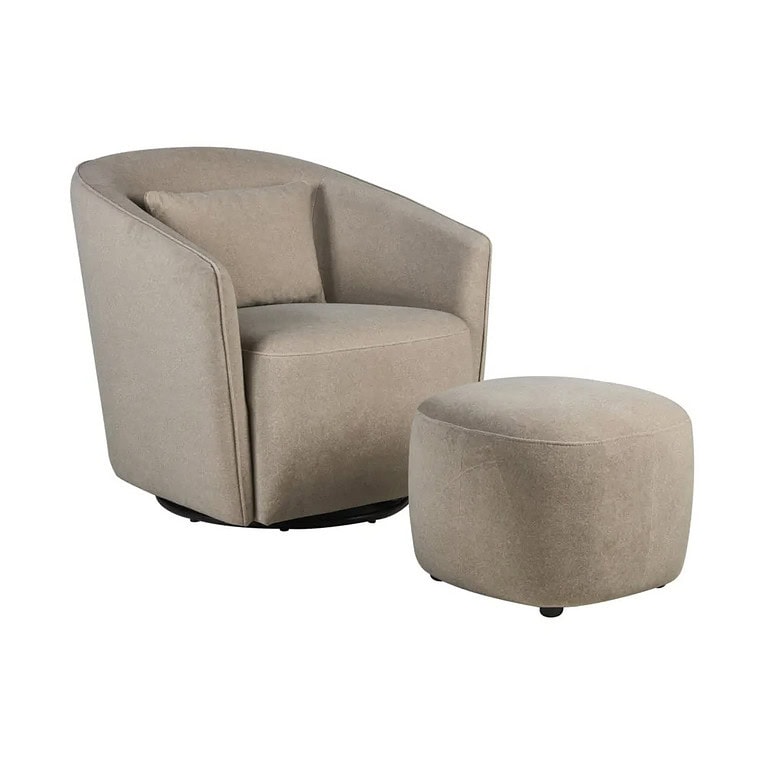Quax Gomi Gliding & Swivel stoel - Mohair Latte