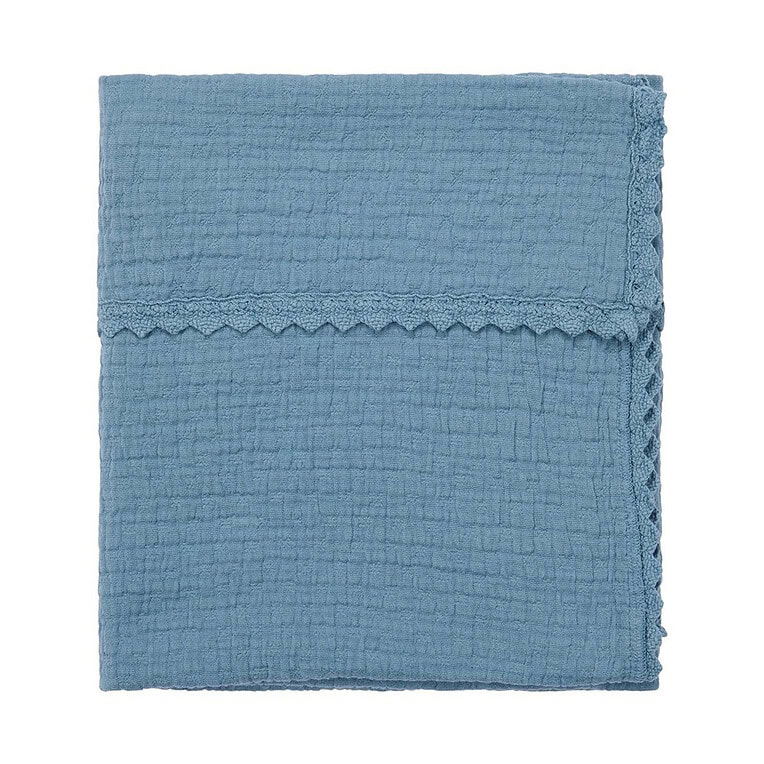 Koeka Ledikantdeken Lace Elba - Bluestone