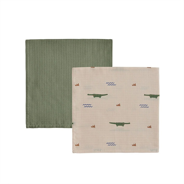 OYOY Living Design swaddle crocodile 2-pack
